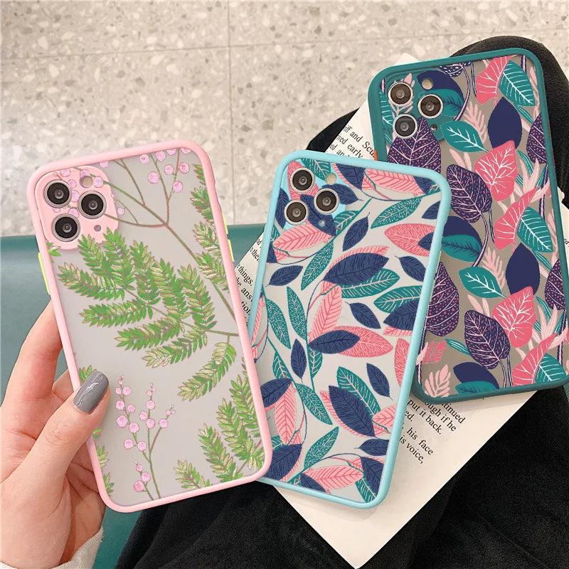 Retro Banana Leaf Flower Phone Case For iPhone