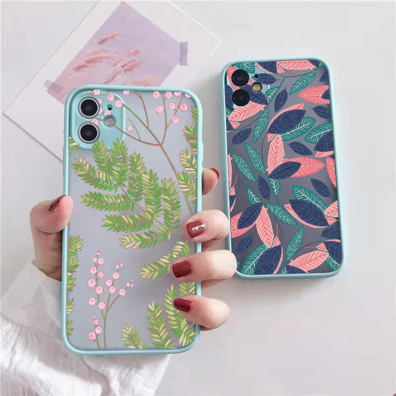 Retro Banana Leaf Flower Phone Case For iPhone