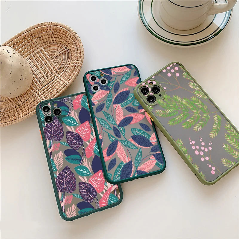 Retro Banana Leaf Flower Phone Case For iPhone