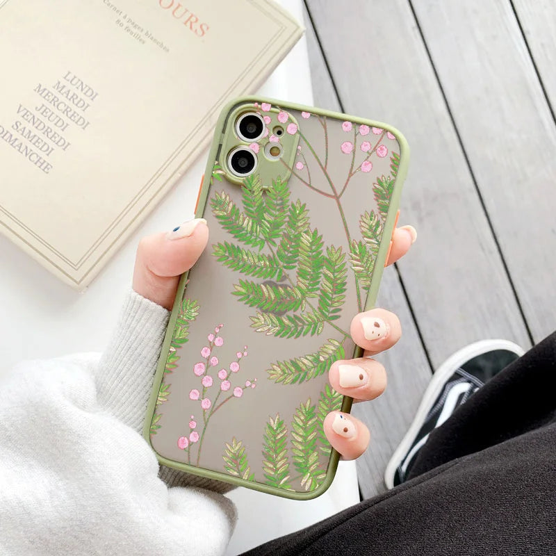 Retro Banana Leaf Flower Phone Case For iPhone