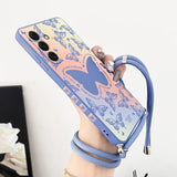 Shining Butterfly Lanyard Silicone Phone Case For Samsung