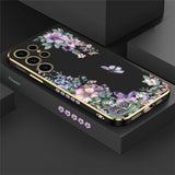 Flower Printing TPU Soft Plating Phone Case For Samsung