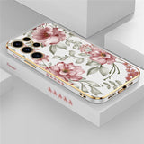 Plating Flower Pattern Phone Case For Samsung