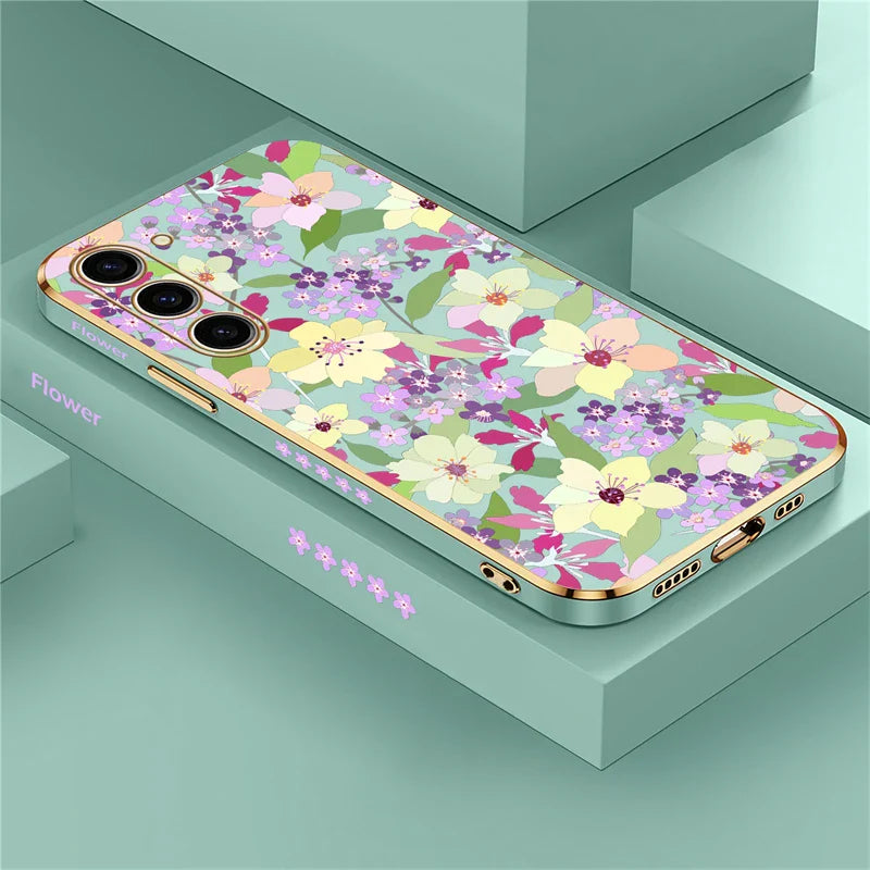 Flowers Plating Phone Case For Samsung