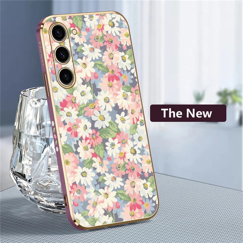 Flowers Plating Phone Case For Samsung