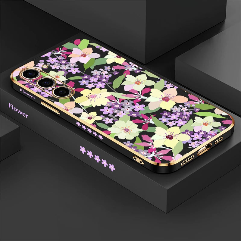 Flowers Plating Phone Case For Samsung