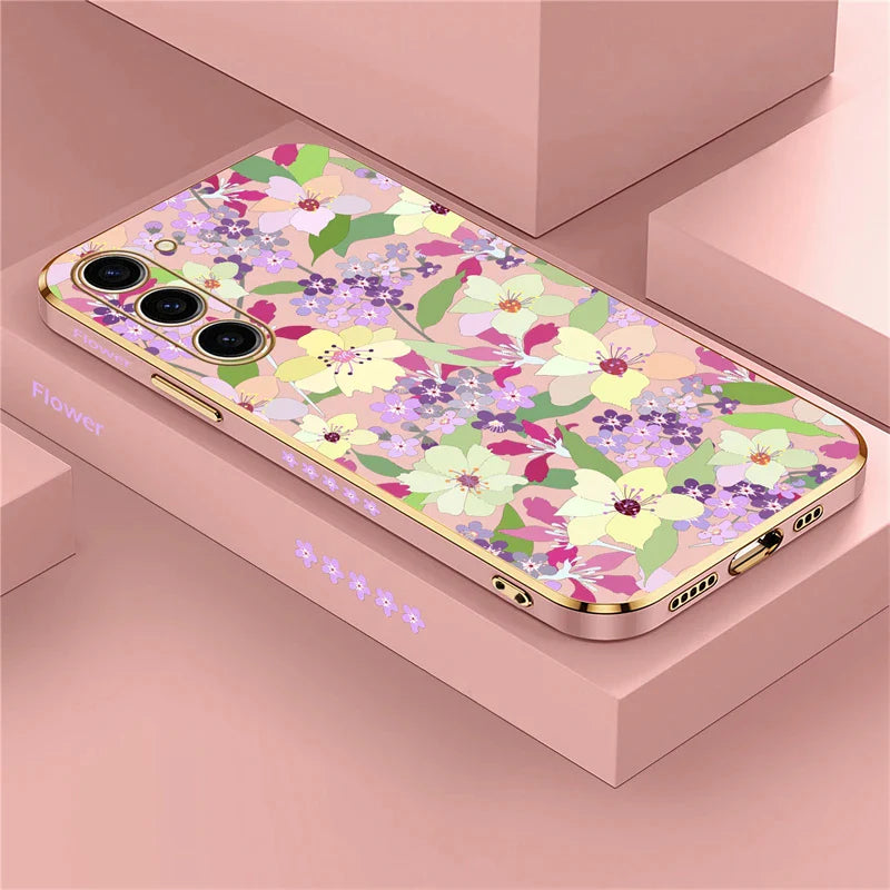 Flowers Plating Phone Case For Samsung