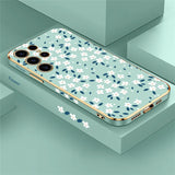 Flower Plating Shockproof Silicone  Phone Case For Samsung