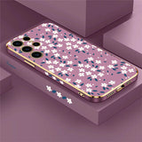 Flower Plating Shockproof Silicone  Phone Case For Samsung