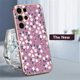 Flower Plating Shockproof Silicone  Phone Case For Samsung