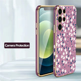 Flower Plating Shockproof Silicone  Phone Case For Samsung