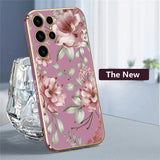 Plating Flower Pattern Phone Case For Samsung