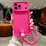 Soft Bumper Liquid Silicone Lanyard Strap Phone Case For iPhone