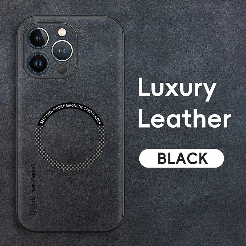 Luxury Leather Magnetic Case For iPhone