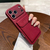 Card Slot Pocket Holder Wallet Case For iPhone