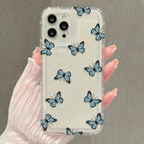 Cartoon White Butterfly Clear Case For iPhone