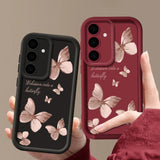 Gold Butterfly Soft TPU Case For Samsung