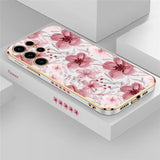 Plating Flower Pattern Phone Case For Samsung