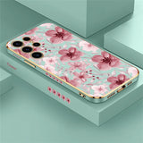 Plating Flower Pattern Phone Case For Samsung