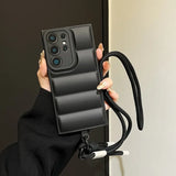 Crossbody Soft Down Jacket Phone Case For Samsung