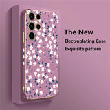 Flower Plating Shockproof Silicone  Phone Case For Samsung