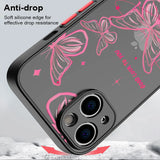 Soft Matte Cover Shell Retro Butterfly Pattern Case for iPhone