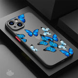 Soft Matte Cover Shell Retro Butterfly Pattern Case for iPhone