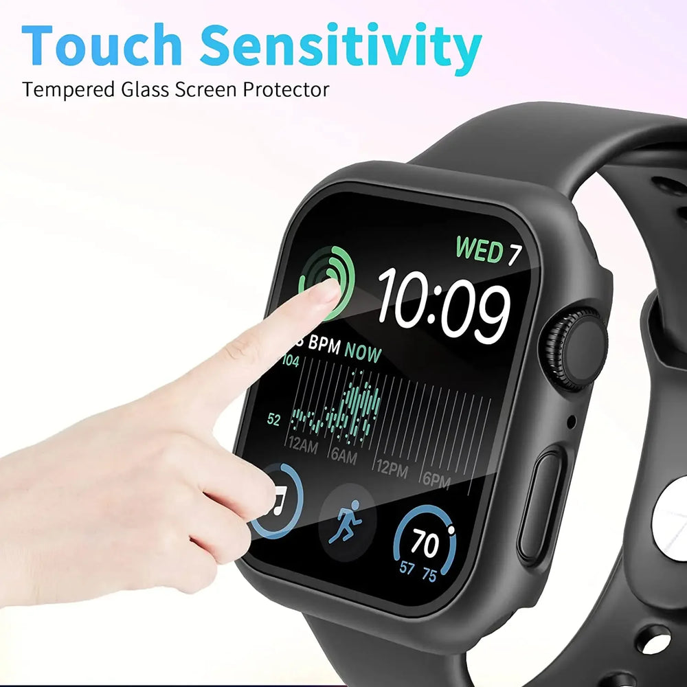 Tempered Glass+Cover For Apple Watch