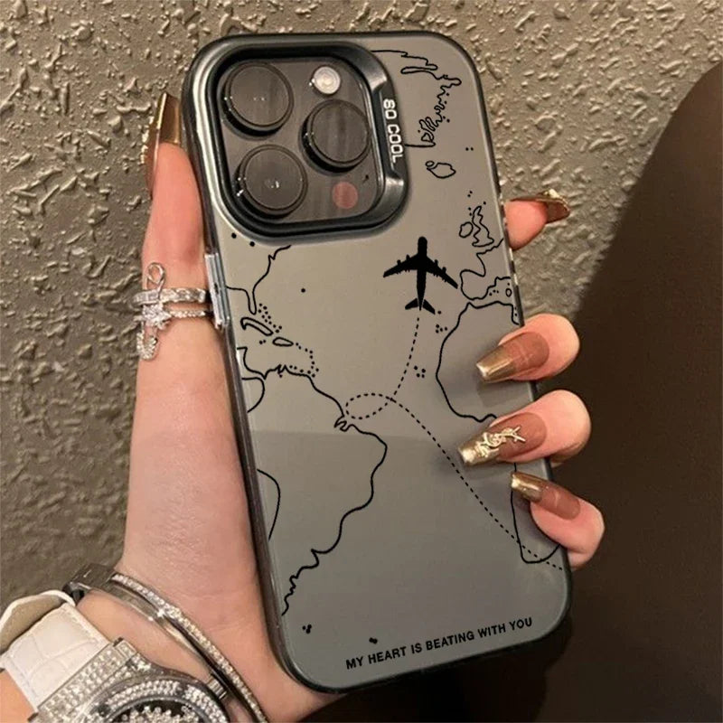 Travel-Inspired Airplane Route Design Case For iPhone