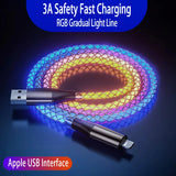 ONE TO THREE DATE LINES Fast Charging Colorful Luminous Data Cable