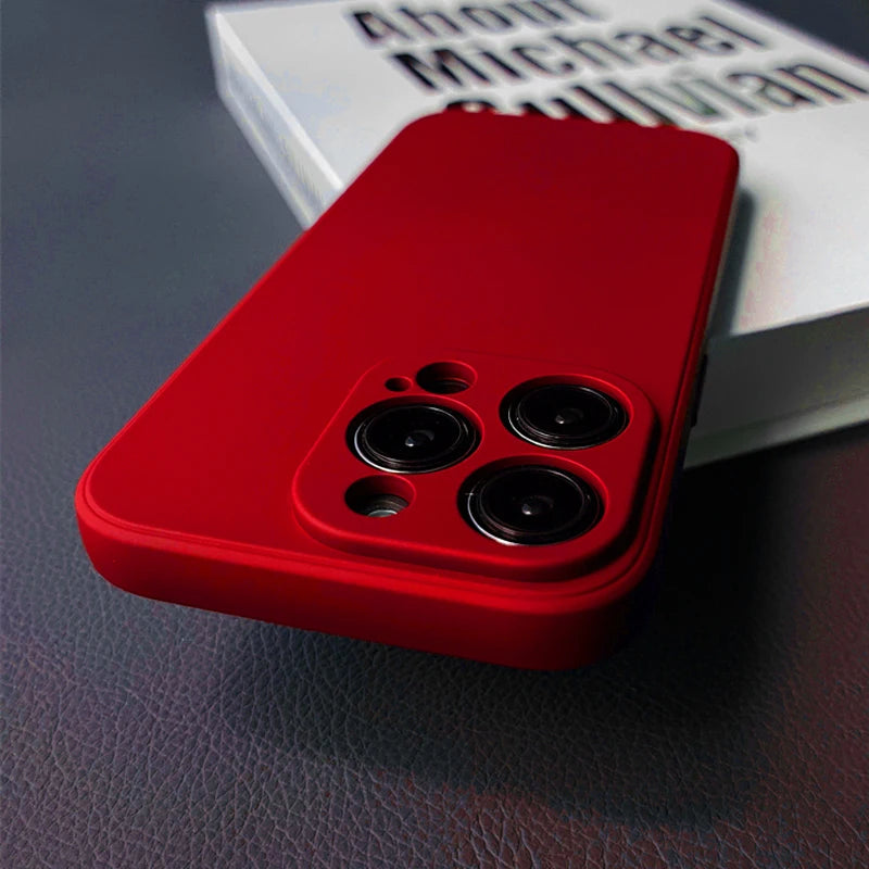 Square Liquid Silicone Case For iPhone