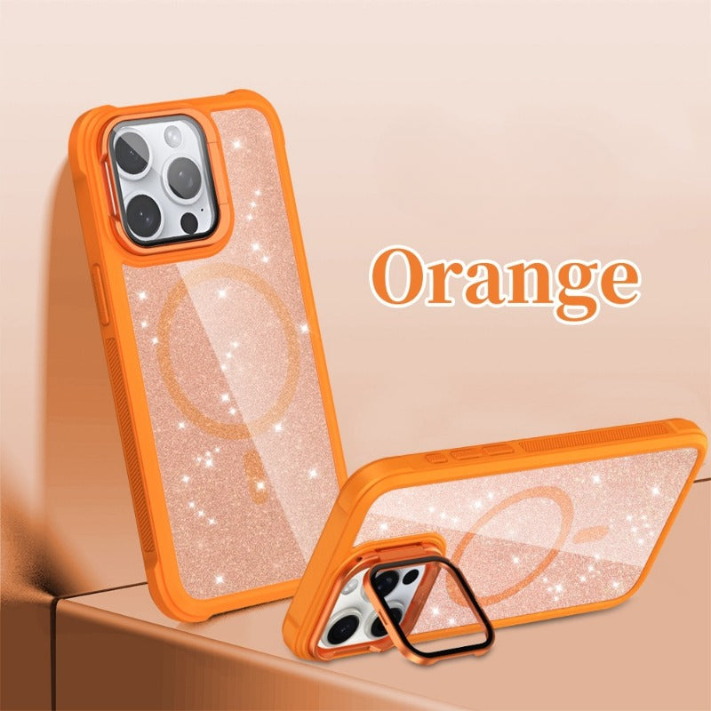 Lens Bracket Magnetic Phone Case For iPhone