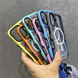 Candy Color Frame Magnetic Wrist Strap Case For iPhone