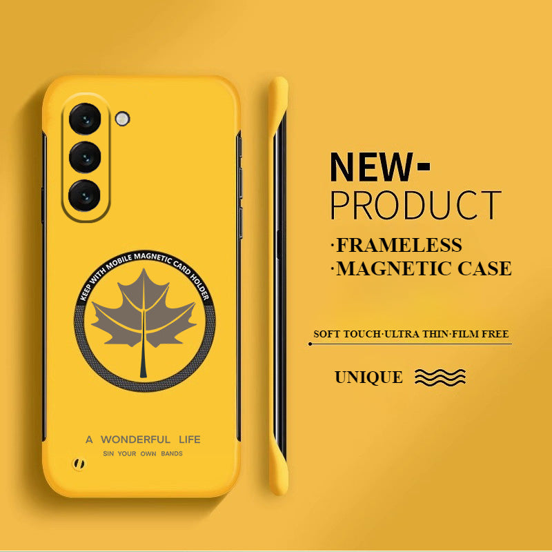 Ultra-thin Frameless Magnetic Maple Leaf Phone Case For Samsung