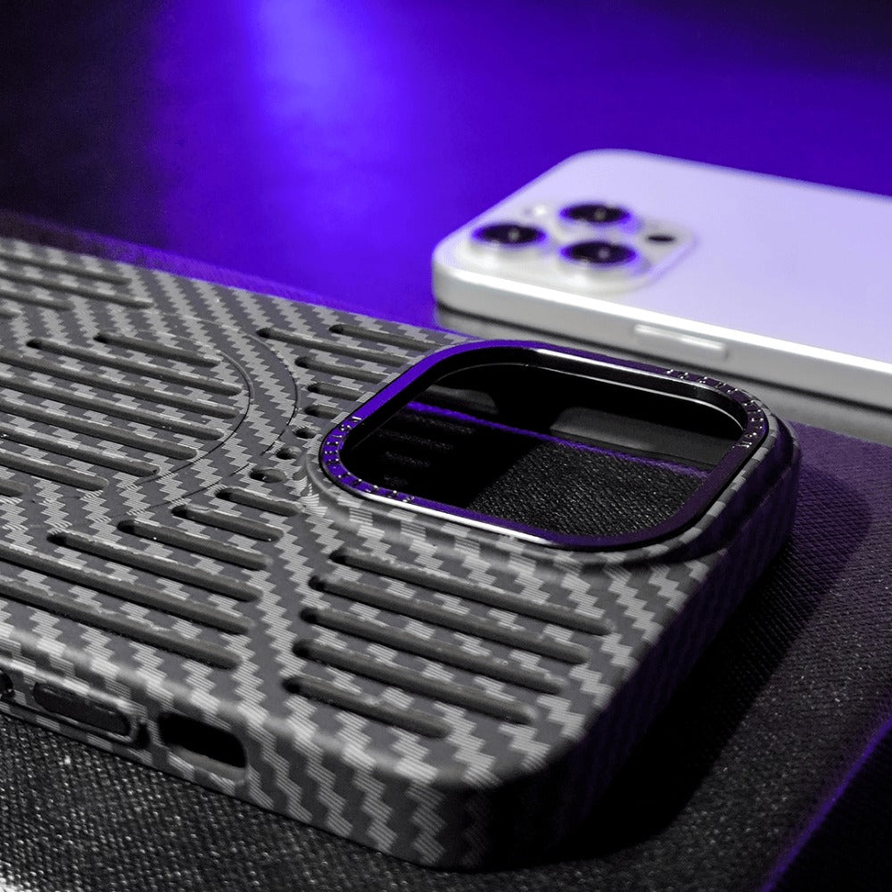 Hollow Carbon Fiber Magnetic Phone Case For iPhone