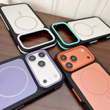 New Bicolor Matte Frosted Magnetic  Phone Cas For iPhone