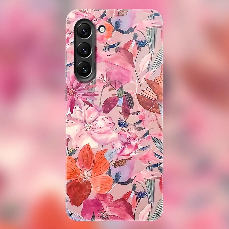 Flowers in full bloom Hard Luminous Magnetic Phone Case For Samsung