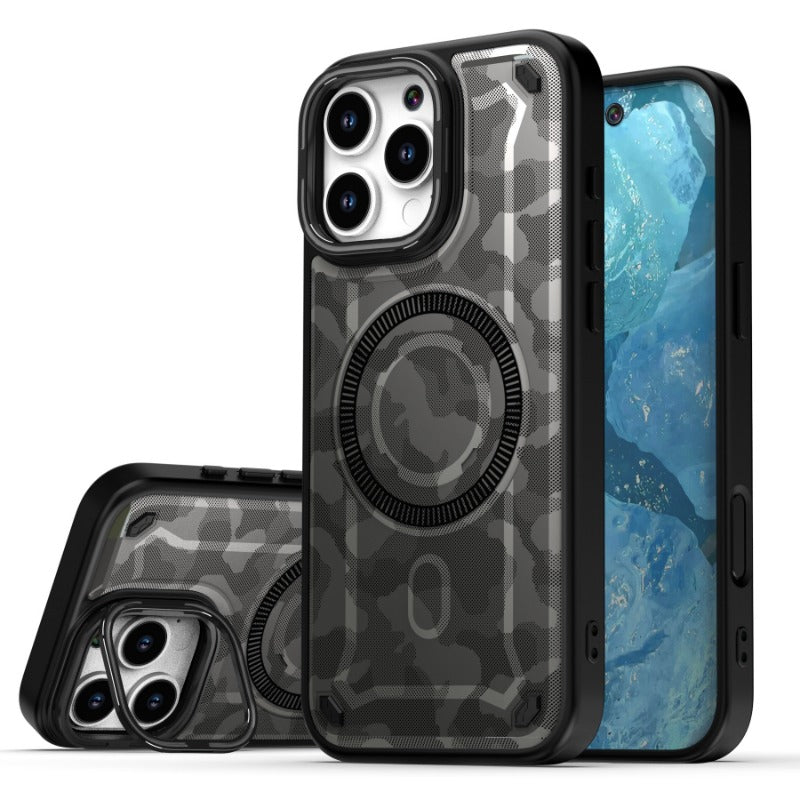 Lens Bracket Magnetic Phone Case For iPhone