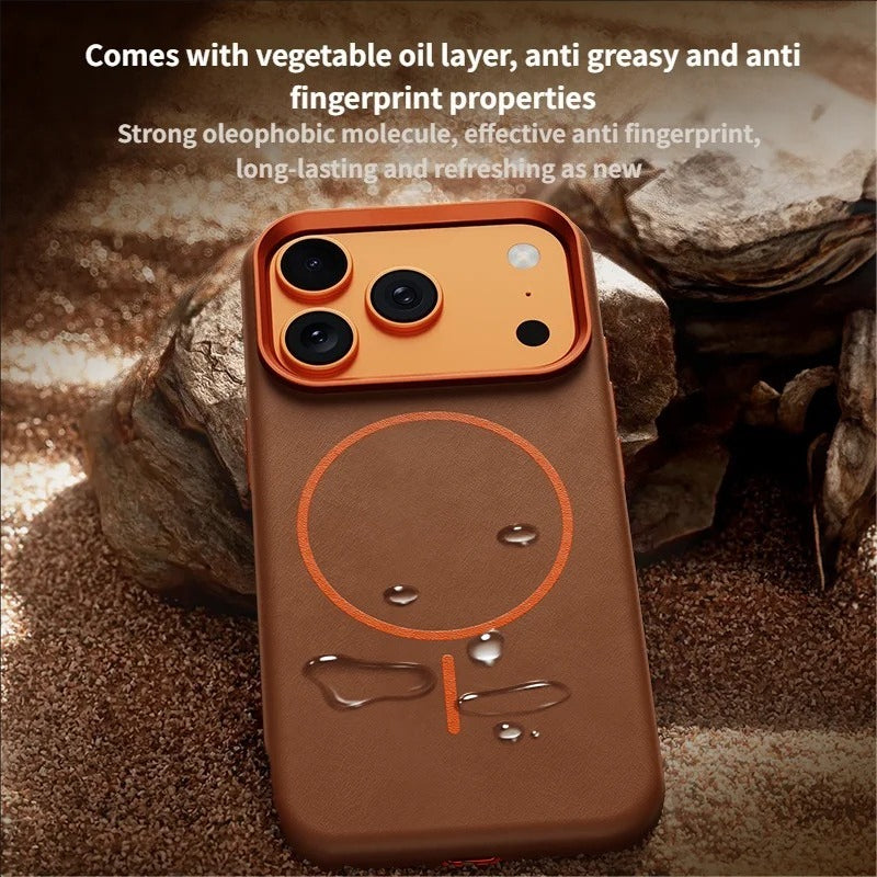 Elephant Leather Texture Simple High-end Magnetic Phone Case For iPhone