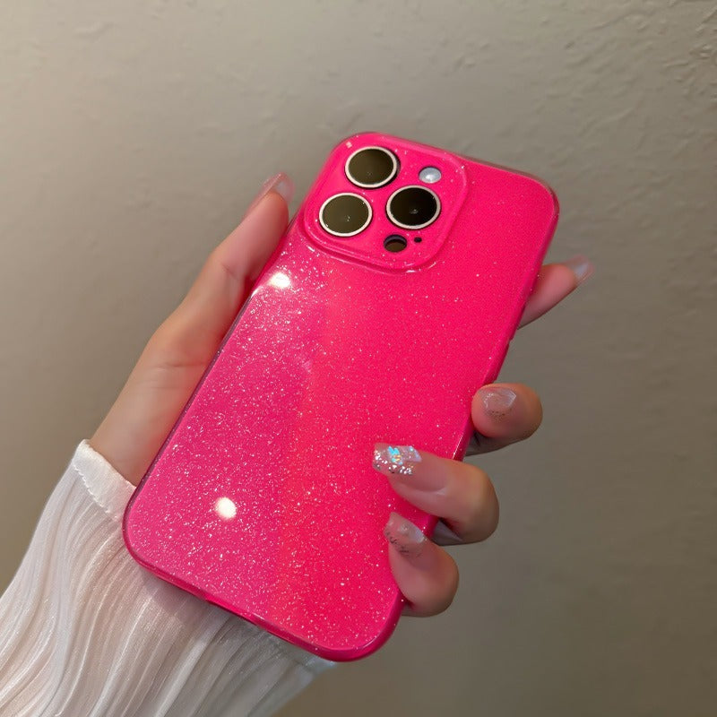 Fine Glitter Fluorescent Powder Phone Case For iPhone