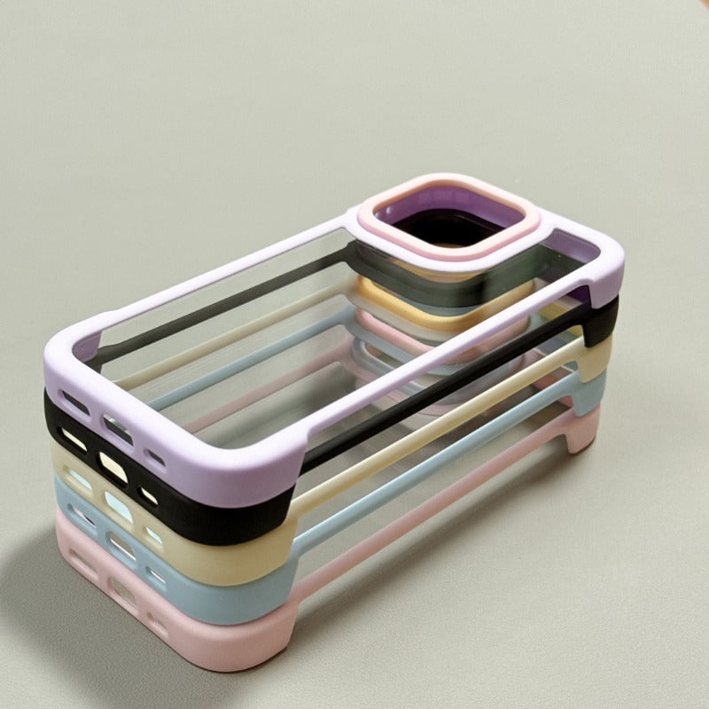 Simple Contrast Color Borderless Phone Case For iPhone