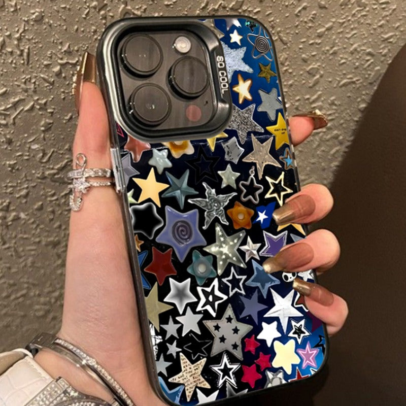 Colorful Star Matte Laser Phone Case For iPhone