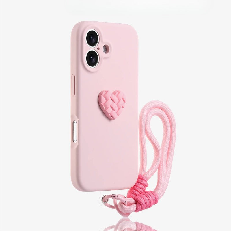 Heart Phone Case with Lanyard For iPhone