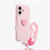 Heart Phone Case with Lanyard For iPhone