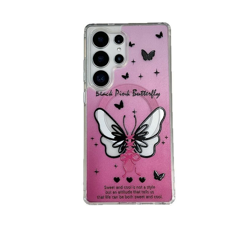 Heart Butterfly Magnetic Phone Case For Samsung