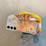 Flower Card Holder Phone Case For Samsung