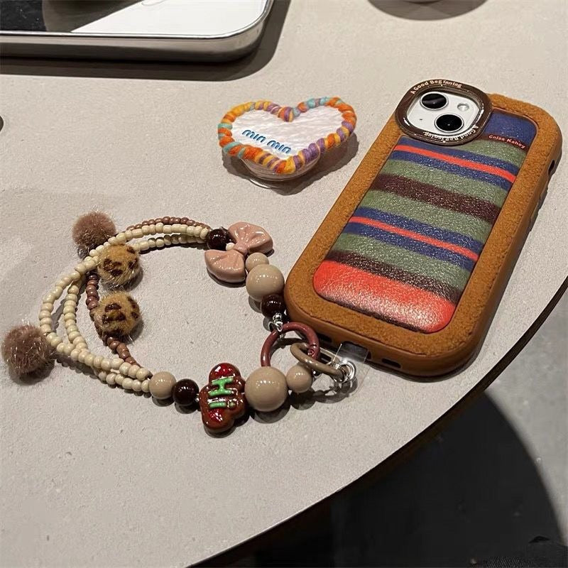 Striped Woolen Phone Case For iPhone