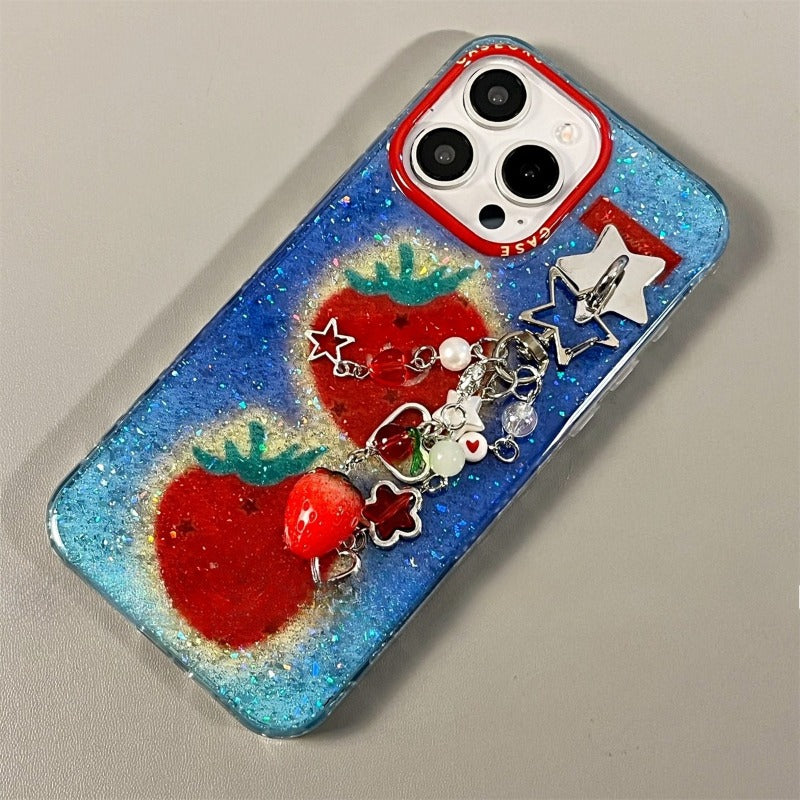 Glitter Strawberry Phone Case For iPhone
