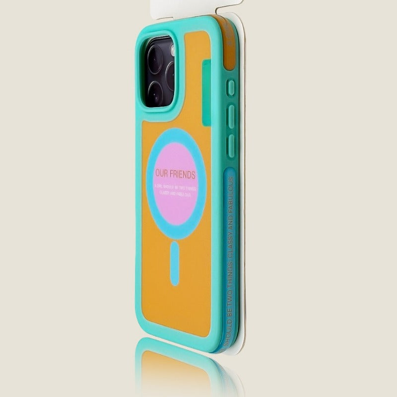 Contrast Color Magnetic Phone Case For iPhone