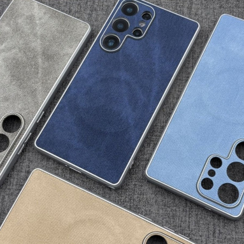 Magnetic Denim Textured Soft Phone Case For Samsung